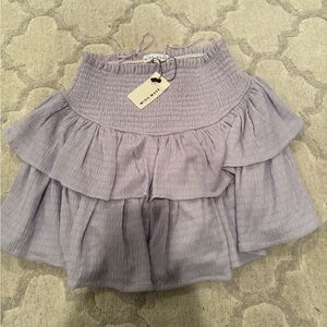 NWT MIOU MUSE PURPLE MINI RUFFLE SKIRT